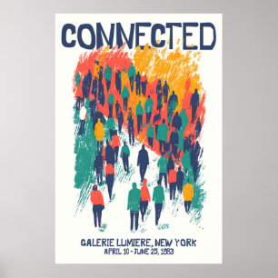 Menschengruppen-Illustrations-Kunstposter Verbunde Poster