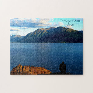 Menschenkreuze bezaubern Sonnenuntergangslicht in  Puzzle