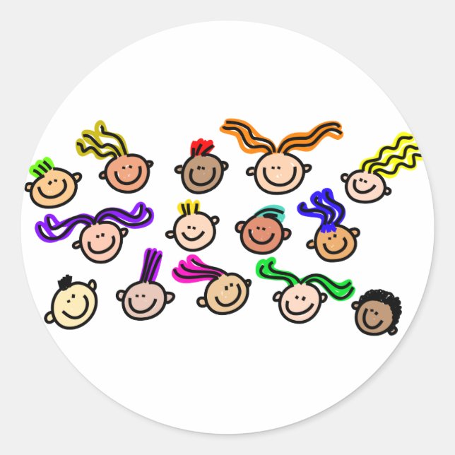 Menschenmenge Runder Aufkleber (Vorderseite)