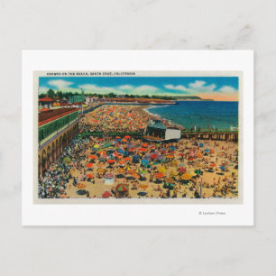Menschenmengen am Strand, Santa Cruz, Santa Cruz, Postkarte