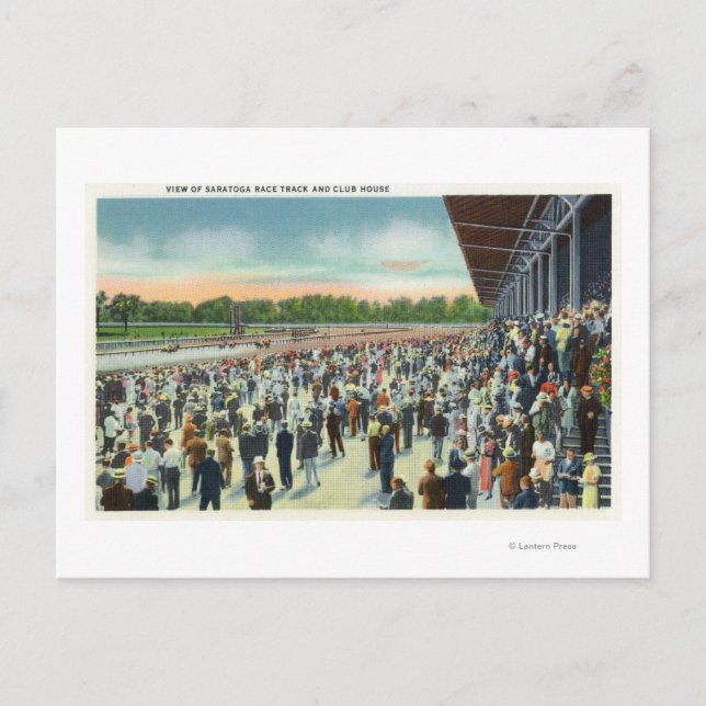 Menschenmengen bei Saratoga Race Track & Clubhouse Postkarte (Vorderseite)