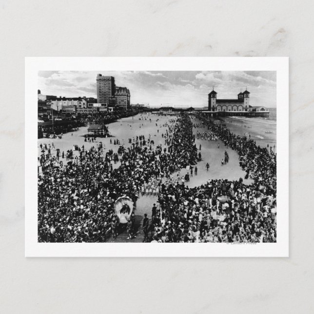 Menschenmengen in Atlantic City, NJ Beauty Pagent Postkarte (Vorderseite)