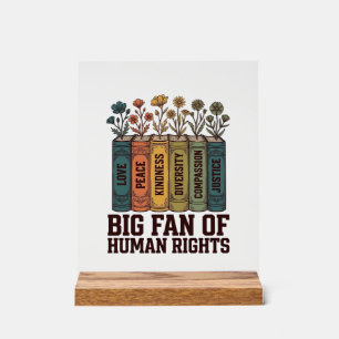 Menschenrechte Buch Blumen Vintage Vektor Design_1 Acrylschild