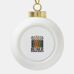 Menschenrechte Buch Blumen Vintage Vektor Design_1 Keramik Kugel-Ornament