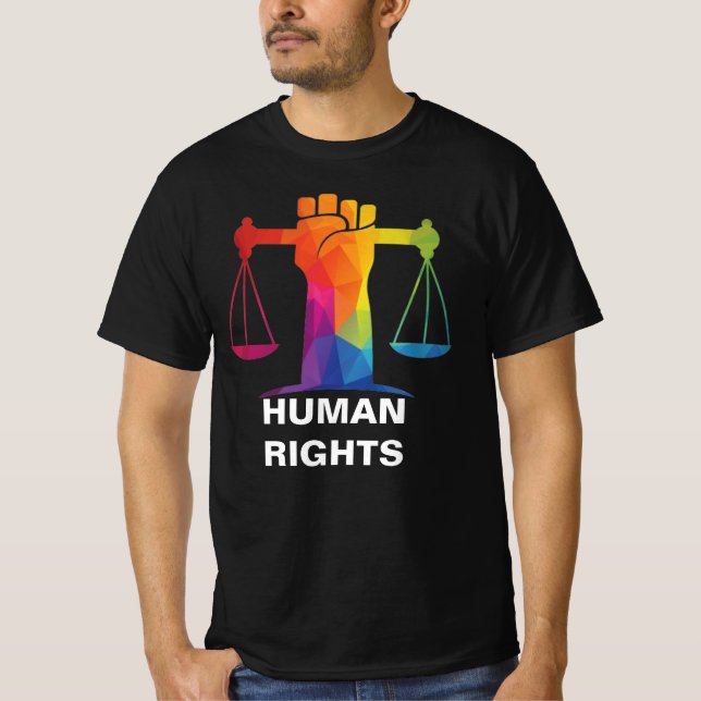 Menschenrechte Gay Pride LGBTQIA+ T - Shirt (Vorderseite)