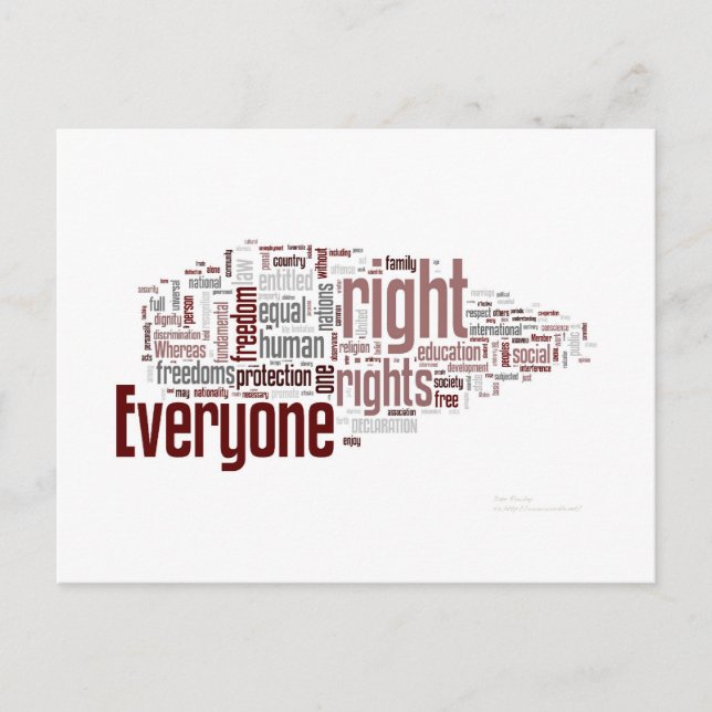 Menschenrechte Postkarte (Vorderseite)