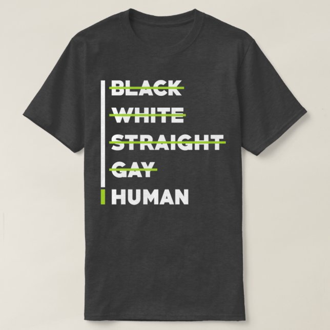 Menschenrechte Schwarz-weiß direkt Gay Human Right T-Shirt (Design vorne)