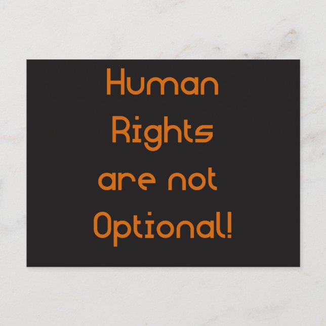 Menschenrechte sind nicht fakultativ postkarte (Vorderseite)
