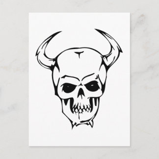 Menschenschädel mit Horn Postkarte