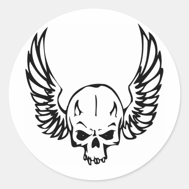 Menschenschädel Runder Aufkleber (Vorderseite)
