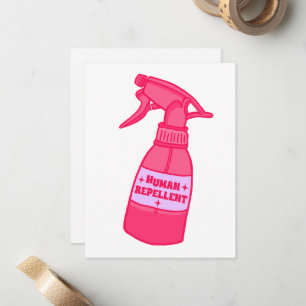 Menschensprayflasche mit frechem Humor Mitteilungskarte
