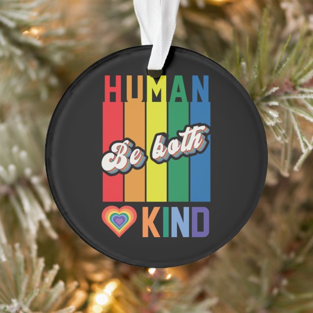 Menschheit | Seien Sie freundlich | Regenbogen | L Ornament (Baum)