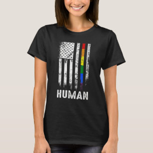 Menschliche amerikanische Flagge Regenbogen Schwul T-Shirt