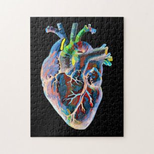 Menschliche Anatomie Biologie Herz Abstrakte Kunst Puzzle