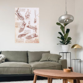 Menschliche Anatomie der Foot Bones von Leonardo d Poster