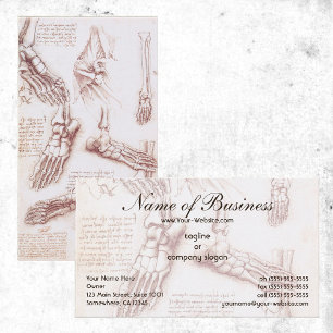 Menschliche Anatomie, Feet Skelette von Leonardo d Visitenkarte