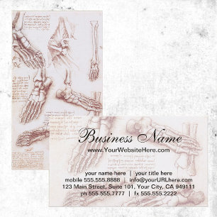 Menschliche Anatomie, Fuss Skelette von Leonardo d Visitenkarte