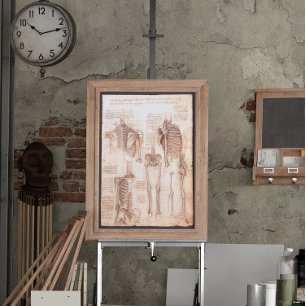 Menschliche Anatomie Skelettknochen von Leonardo d Poster