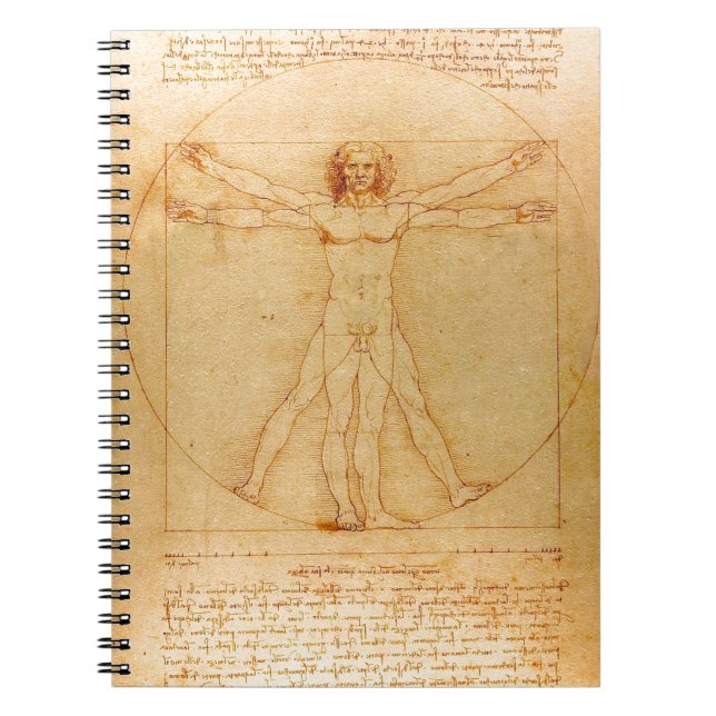Menschliche Anatomie, Vitruvian Mann durch Notizblock (Vorderseite)