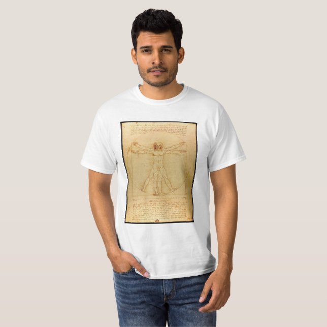 Menschliche Anatomie, Vitruvianischer Mann von Leo T-Shirt (Vorne ganz)