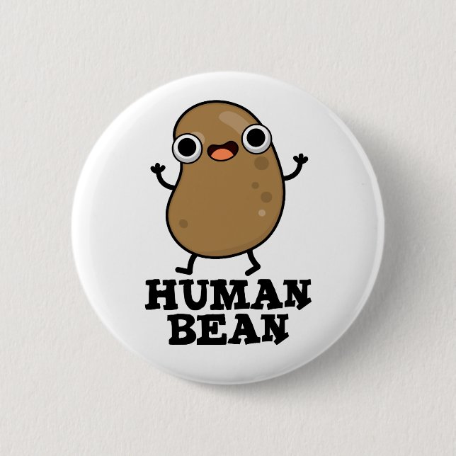 Menschliche Bean Funny Human Being Puff Button (Vorderseite)