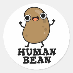 Menschliche Bean Funny Human Being Puff Runder Aufkleber
