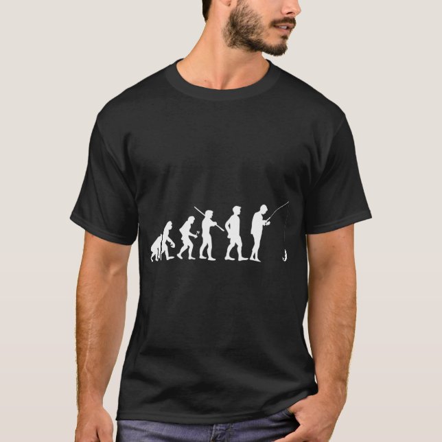 Menschliche Evolution Angeln Fisch Fischer T-Shirt (Vorderseite)