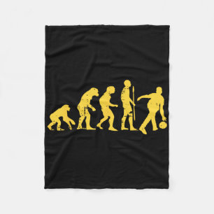 Menschliche Evolution Bowling Funny Bowler Männer Fleecedecke