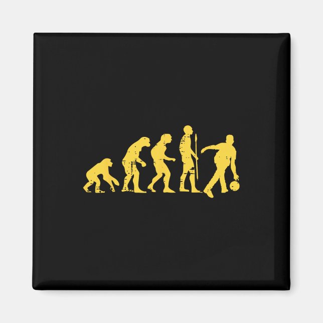 Menschliche Evolution Bowling Funny Bowler Männer  Magnet (Vorne)