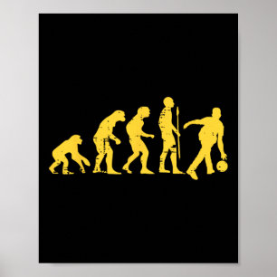 Menschliche Evolution Bowling Funny Bowler Männer Poster