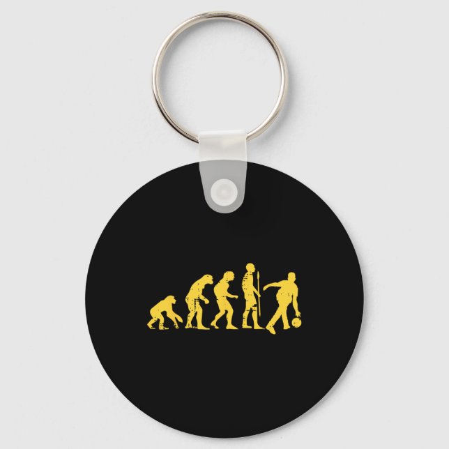 Menschliche Evolution Bowling Funny Bowler Männer  Schlüsselanhänger (Vorderseite)