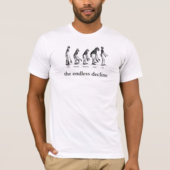 menschliche Evolution, die endlose Abnahme T-Shirt (Vorderseite)