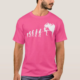 Menschliche Evolution Fels Klettern Boulderen Berg T-Shirt