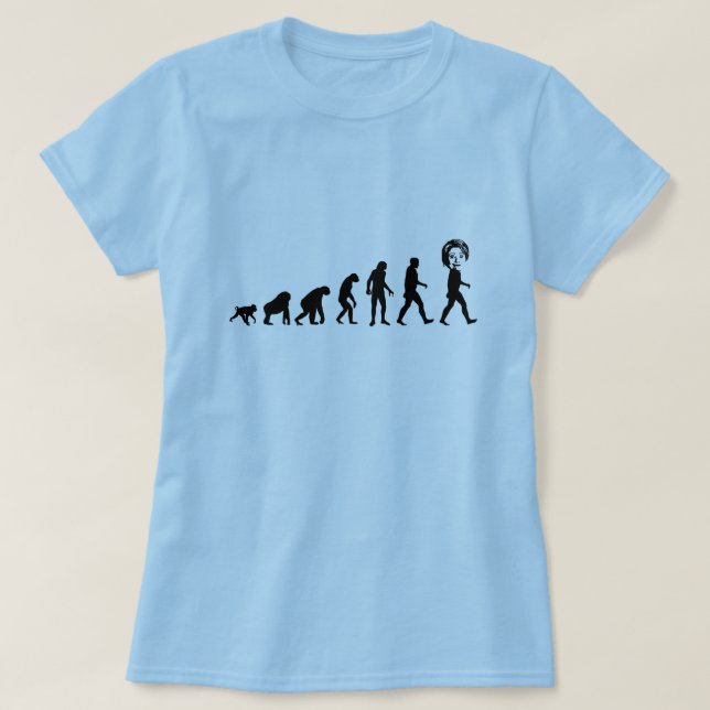 Menschliche Evolution Hillary Clinton T-Shirt (Design vorne)