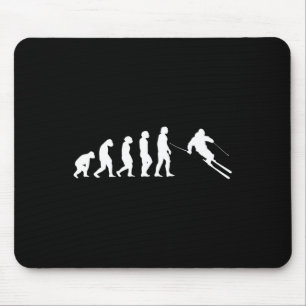 Menschliche Evolution Skifahren Snowboarden Mousepad