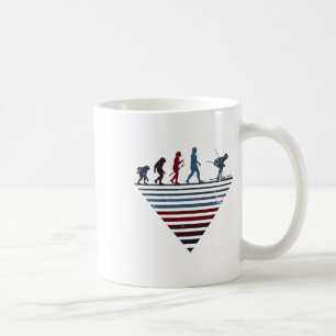 Menschliche Evolution - Spieler Vintage-Skifahren Kaffeetasse