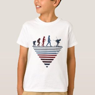 Menschliche Evolution - Spieler Vintage-Skifahren T-Shirt