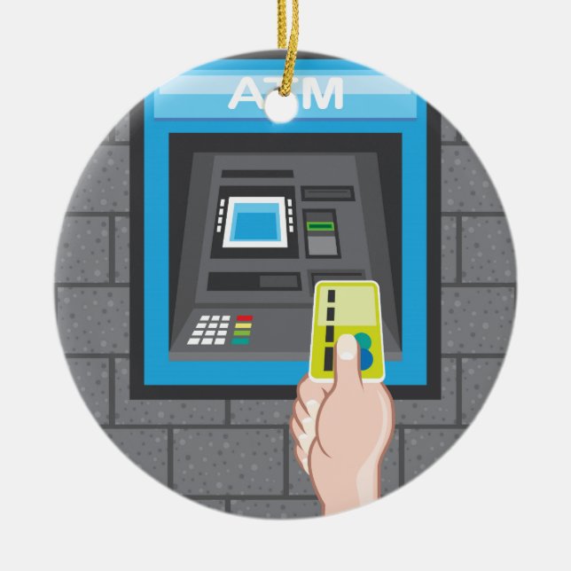 Menschliche Hand ATMs mit einer Karte Keramikornament (Vorne)