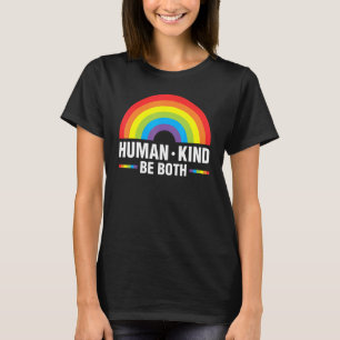 Menschliche Kinder beide LGBTQ Pride Lesbian Rainb T-Shirt