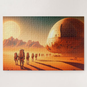 Menschliche Kolonisatoren Raumschiff auf dem Mars  Puzzle