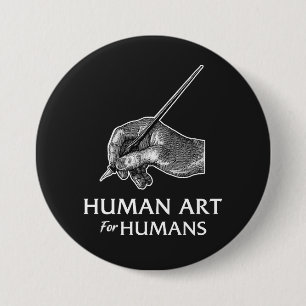 Menschliche Kunst für Menschen Button