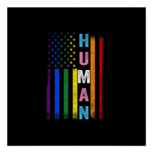 Menschliche LGBT-amerikanische Flagge LGBTQ Regenb Poster