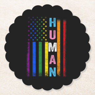 Menschliche LGBT-amerikanische Flagge LGBTQ Regenb Untersetzer
