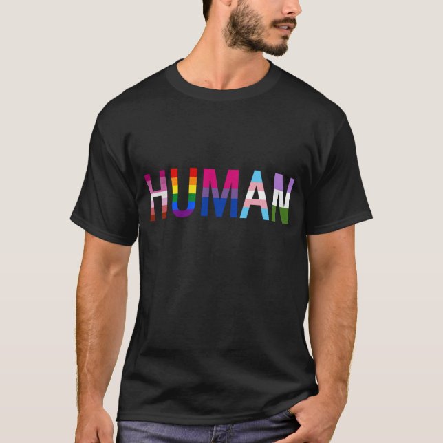 MENSCHLICHE LGBTQ+-Solidarität T-Shirt (Vorderseite)