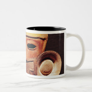Menschliche Maske, von Teotihuacan Zweifarbige Tasse