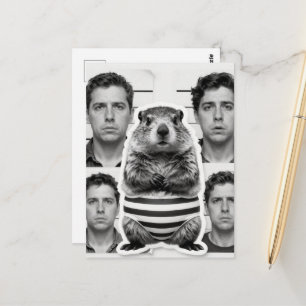 Menschliche und wilde Kriminelle Waldmurmeltier Postkarte