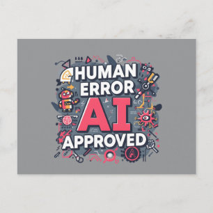 Menschlicher Fehler KI-Approved Digitale Kunst Postkarte