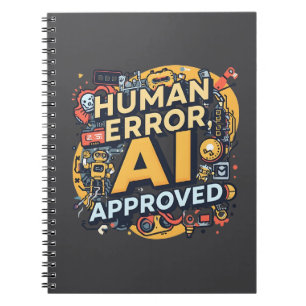 Menschlicher Fehler KI-Approved-Tech-Illustration Notizblock
