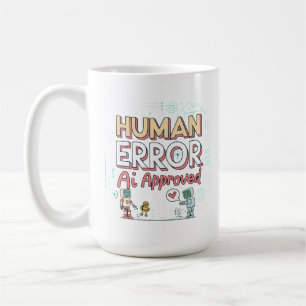 Menschlicher Fehler KI Zugelassene Roboterkunst Kaffeetasse