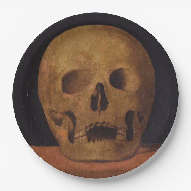 Menschlicher Schädel (von Mariotto Albertinelli) Pappteller (Vorderseite)